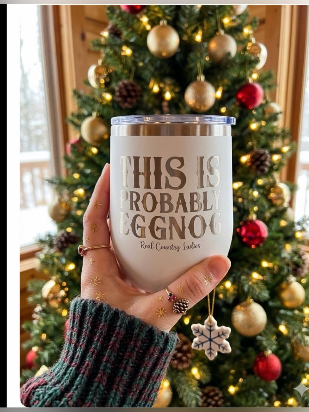 This is Probably Eggnog Wine Cup 12 ounce insulated new